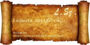 Leibold Szilárd névjegykártya
